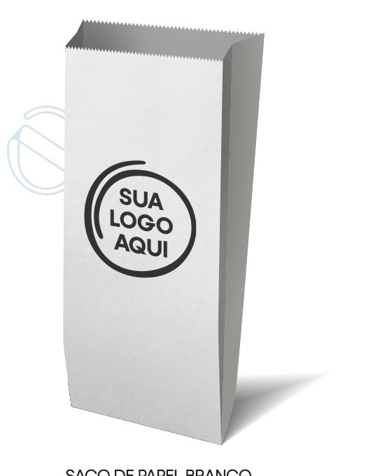 Saco de papel branco personalizado com sua logo