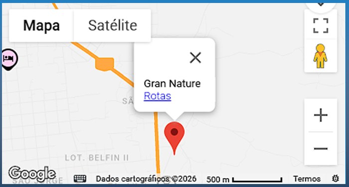 Localização Gran Nature no Google Maps